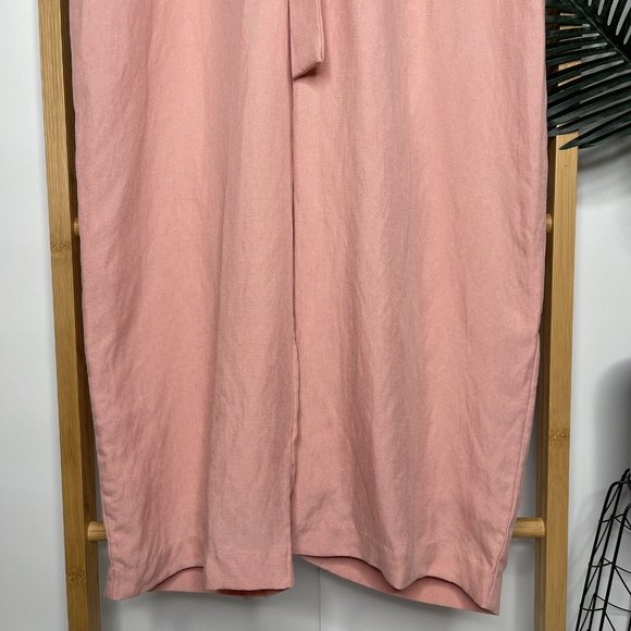 SOLD Kookai Dusty Pink Solace Jumpsuit Size 40 Tencel Linen Blend Collared - Picture 7 of 16